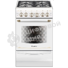 Плита газовая Gefest ПГ 5100-02 0181 белый, конфорок 4 шт, духовка 52 л, 50 см x 85 см x 58.5 см