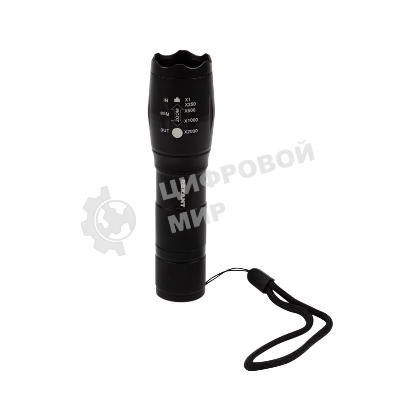 Фонарь ручной Rexant сверхъяркий 5 Вт, регулируемый фокус, алюминий, 3 х ААА