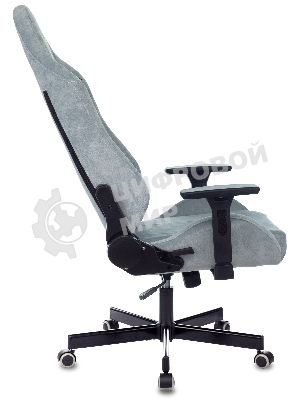 Кресло игровое Бюрократ Knight N1 Fabric серо-голубой Light-28 с подголов. крестовина металл