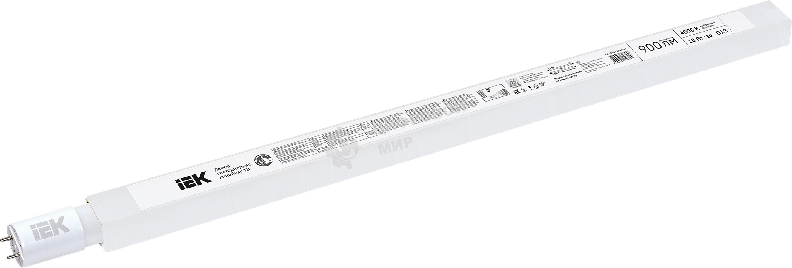 Лампа светодиодная ECO T8 10Вт линейная 230В 4000К G13 ИЭК LLE-T8-10-230-40-G13