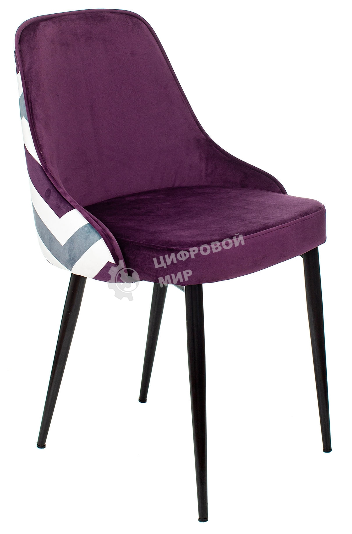 Стул для кухни Бюрократ KF-5_2 комплект 2 шт фиолетовый зигзаг металл черный на ножках