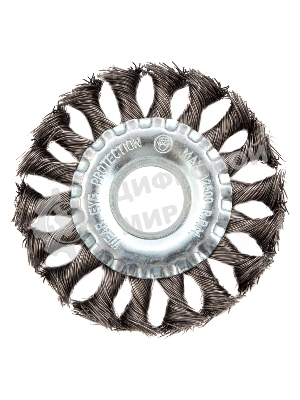 Щетка Matrix для УШМ 100 мм, посадка 22,2 мм, плоская, крученая металлическая проволока
