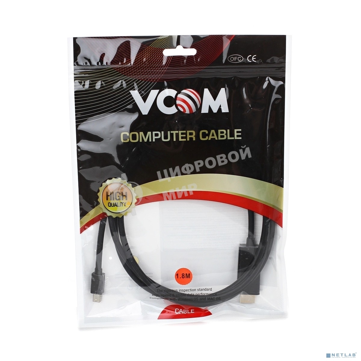 Кабель-переходник Mini DP M to HDMI M 1,5 м VCOM (CG695)