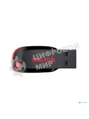 Флешка USB Sandisk CZ50 Cruzer Blade (SDCZ50-016G-B35), 16Gb, USB 2.0, R/W 15/4, черный/красный