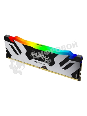 Оперативная память Kingston Fury Renegade, DDR5, 16Gb (1x16Gb), 6400MHz, CL32, DIMM, с радиатором, RGB, серебристый/черный