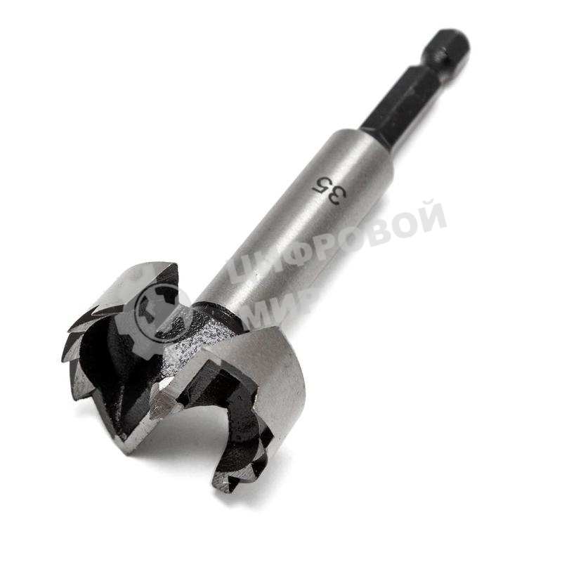 Набор сверл Форстнера (петельных) по дереву Kranz 10-15-20-25-35 х 73мм, 5 шт, цилиндрический хвостовик