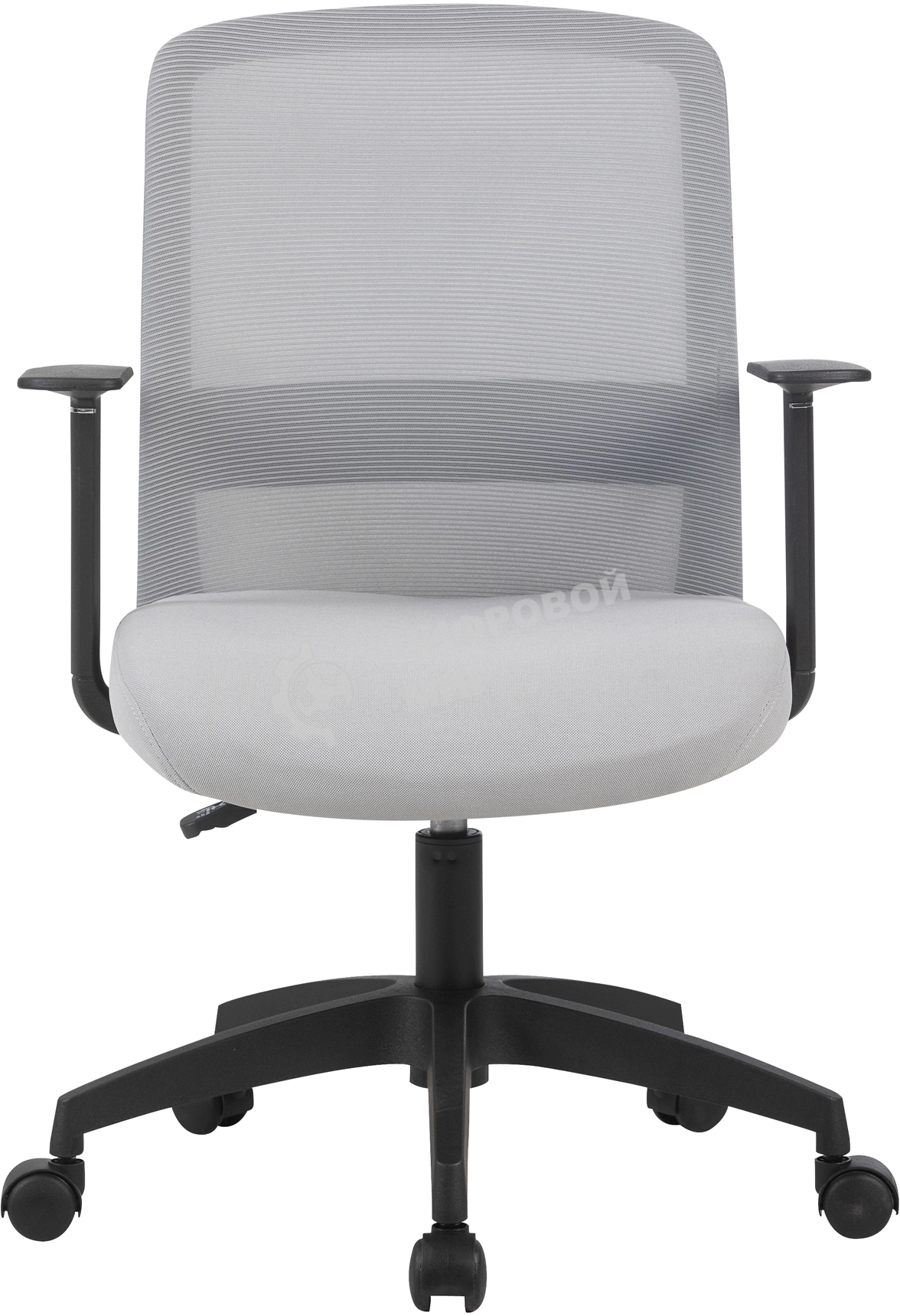 Кресло компьютерное Cactus CS-MC333-GY серый, сиденье серый, сетка/ткань, низк.спин. крестов. пластик, пластик черный