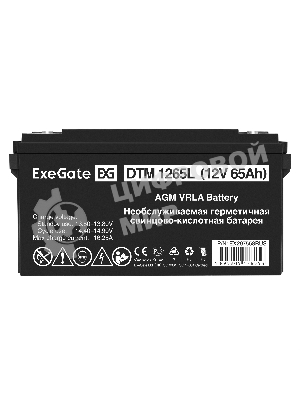 Аккумуляторная батарея ExeGate DTM 1265L (12V 65Ah, болт М6)