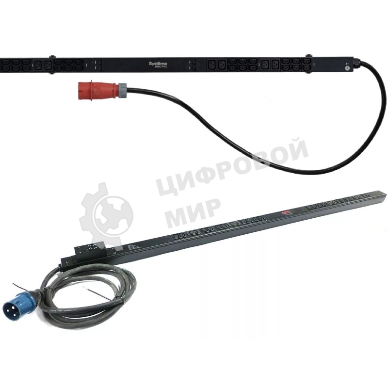 БРП Uniprom, с мониторингом, 0U, 400В, 3Ф, 16A, 36xC13 12xC19, 3м кабель, IEC309