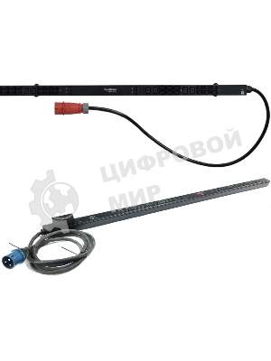 БРП Uniprom, с мониторингом, 0U, 400В, 3Ф, 16A, 36xC13 12xC19, 3м кабель, IEC309