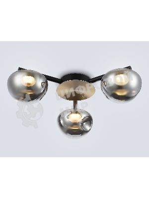 Светильник Ambrella light LH12006/3 BK/GD/SM черный/золото/дымчатый 18W 3000K D640*170