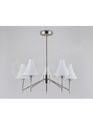 Люстра Ambrella light LH57123/5 SN/FR никель/белый матовый E14/5 max 40W D650*590