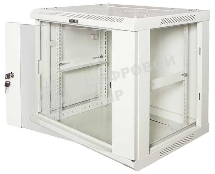 Шкаф настенный серии Pro, 4U 600x450, стеклянная дверь