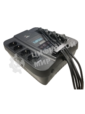 Источник бесперебойного питания Powercom Back-UPS SPIDER, Line-Interactive, LCD, AVR, 550VA/330W, Schuko, USB, черный (1456259)