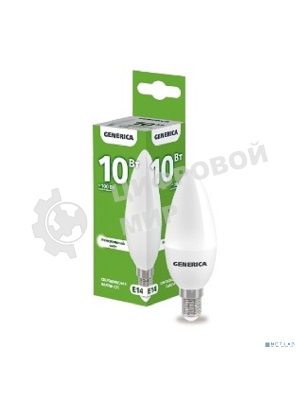 Лампа cветодиодная LED IEK LL-C35-10-230-40-E14-G C35 свеча 10Вт 230В 4000К E14 GENERICA