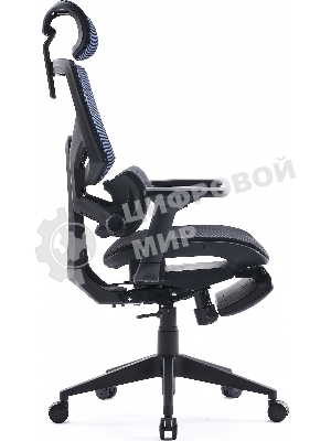 Кресло Cactus CS-CHR-MC01-BLBK синий, сетка, подголовник, подставка для ног