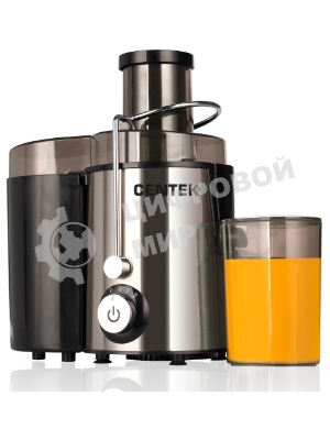 Соковыжималка Centek CT-1209 стальной/чёрный, центробежная, 600 Вт, 500 мл, механическое