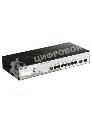 Коммутатор D-Link DGS-1210-10P/ME/B1A, 8×1 Гбит/с + 2×1 Гбит/с SFP, управляемый