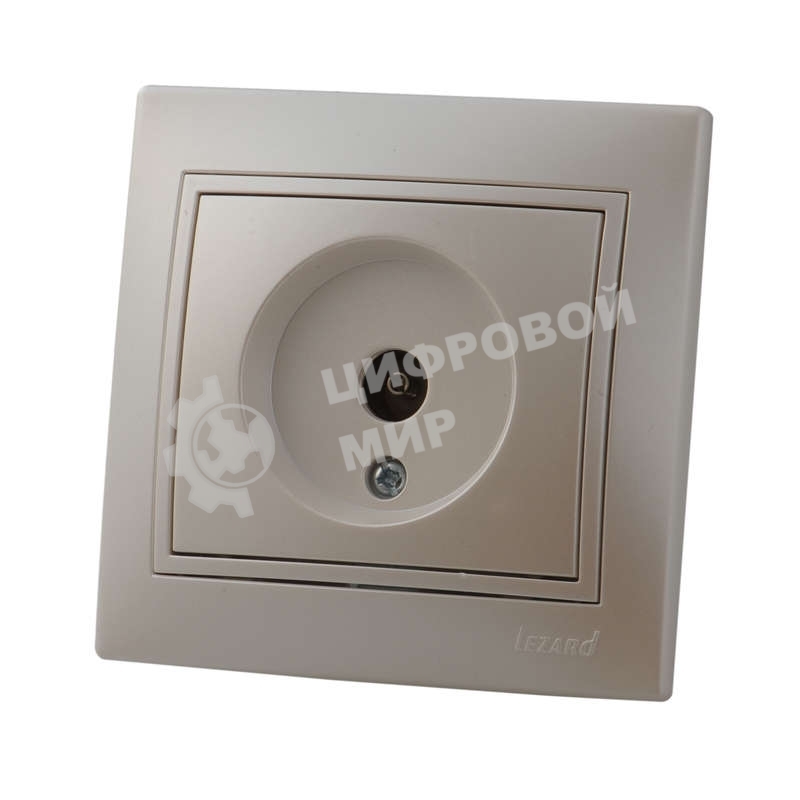 Розетка телевизионная СП Мира проходная жемчуж. белый перламутр Lezard 701-3030-129