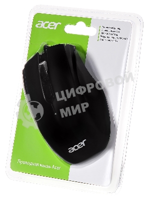 Мышь проводная Acer OMW020 черный, 1600 dpi, USB, кнопки - 4