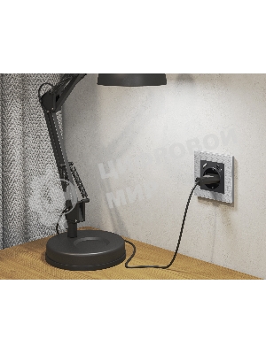 Комплект механизма электрической розетки ALFA Графит мягкое касание 2USB A+A 18W (быстрая зарядка) с/з QUANT (AP9090, VM155) MA909010