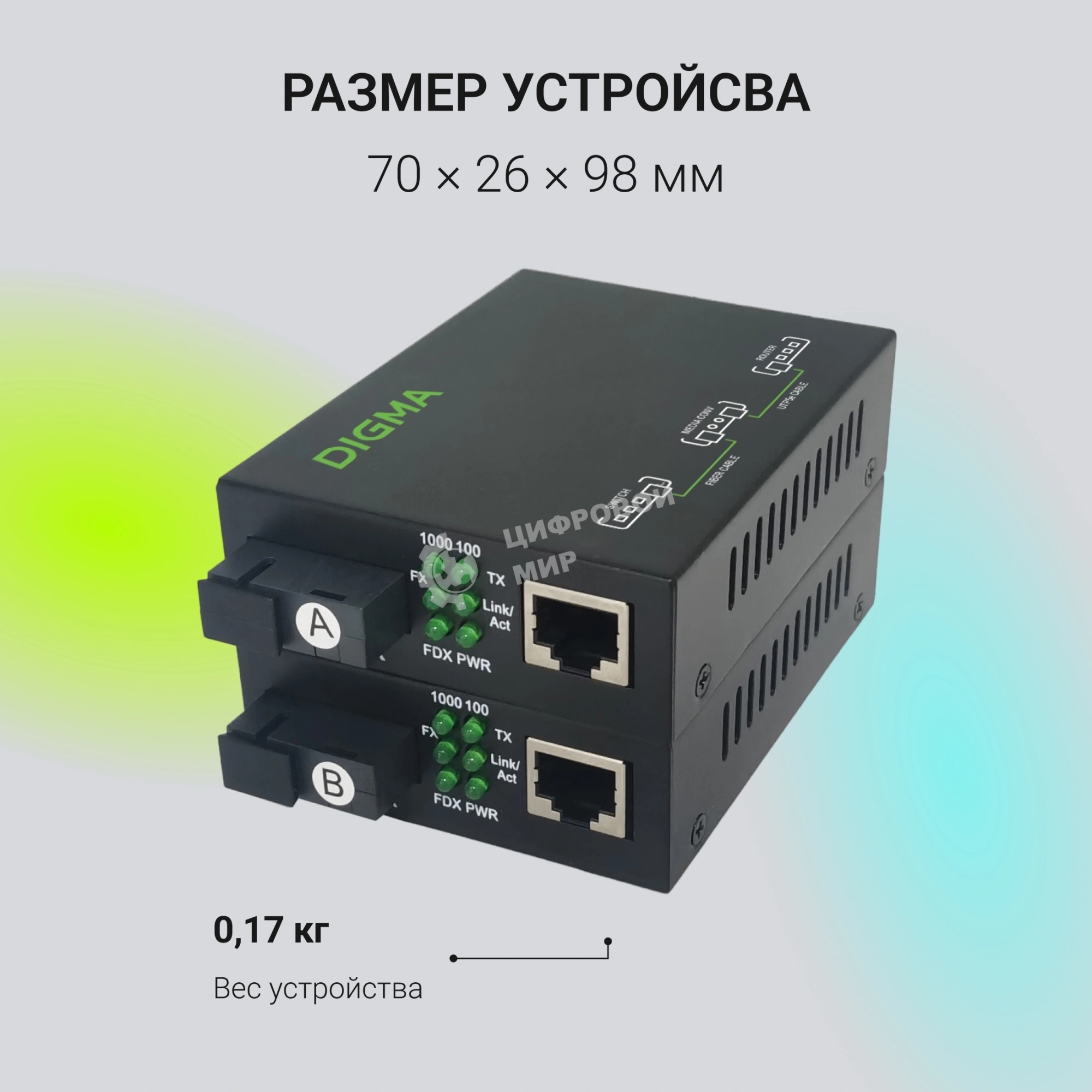 Медиаконвертер Digma DMC-1G53-20B