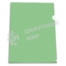 Папка-уголок Бюрократ -EE310/1GREEN A4, пластик, 0.15мм, зеленый