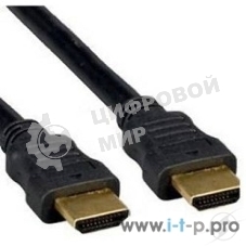 Кабель Cablexpert HDMI CC-HDMI4F-10, 19M/19M, v2.0, медь, позол.разъемы, экран, плоский кабель, 3м, черный, пакет