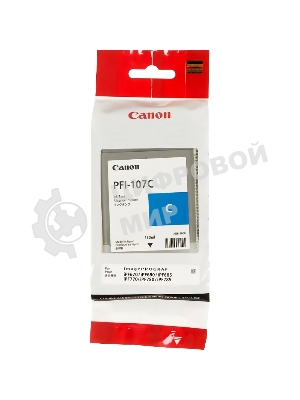 Картридж струйный Canon PFI-107C (6706B001) голубой (130 мл) для Canon iP F680/685/780/785