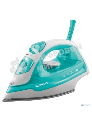 Утюг Scarlett SC-SI30P11 (мятный) Мощность, Вт: 2000; Световой индикатор работы: Да; Регулируемый пар до г/мин: 40; Паровой удар до г/мин: 120; Резервуар для воды, мл: 180; Функция разбрызгивания воды: Да; Терморегулятор: Да; Вертикальное отпаривание: Да; Регулировка степени отпаривания: Да; Покрытие подошвы: Антипригарное покрытие подошвы; Самоочистка: Да; Система защиты от накипи ANTI-CALC: Да; Размер утюга Ш*В*Г, мм: 265x110x132; Шарнирное крепление шнура: Да; Длина электрошнура, м: 1.6;