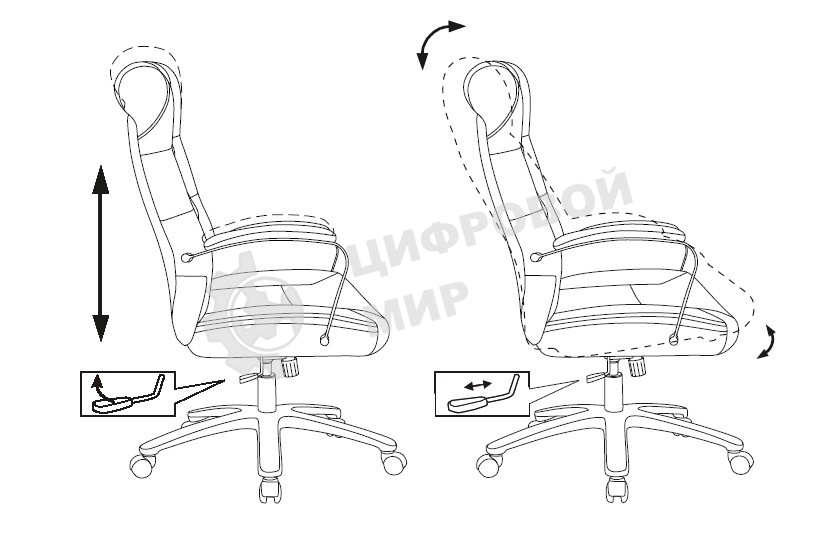Кресло руководителя Бюрократ T-9928SL Fabric серый Italia 26, крестов. металл хром