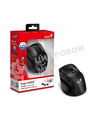 Мышь беспроводная Genius Ergo 9000S черный, 2400 dpi, радиоканал, Bluetooth, USB, кнопки - 6