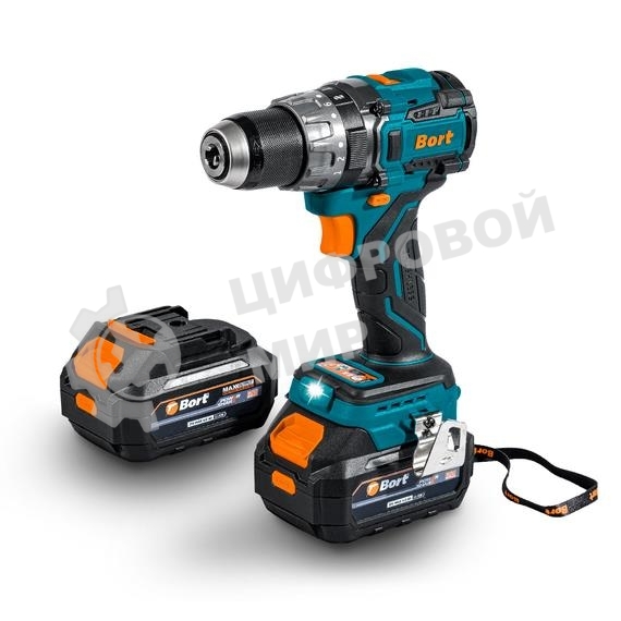 Дрель-шуруповерт Bort BAB-21U, Аккумуляторная, 21В, 2 АКБ, Кейс
