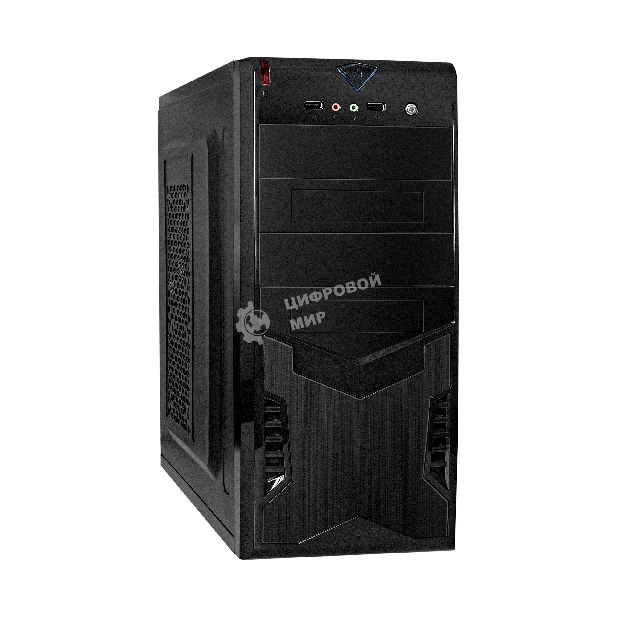 Компьютерный корпус ExeGate EX280389RUS Miditower ExeGate CP-604 Black, ATX, (CP500W, 80мм), 2хUSB, Audio