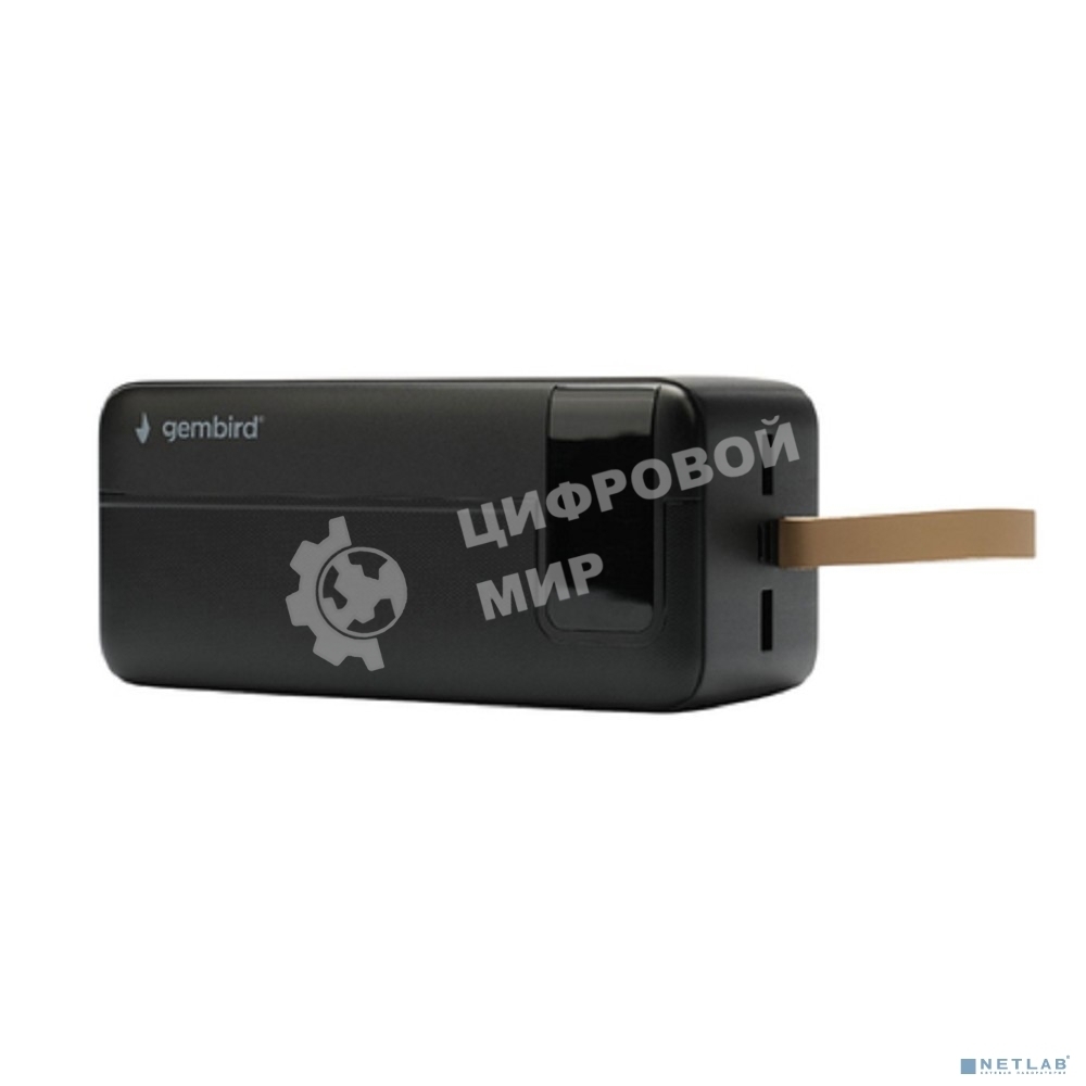 Портативный аккумулятор Gembird GPB-50Q, 50000мА·ч, QC/PD, дисплей, черный