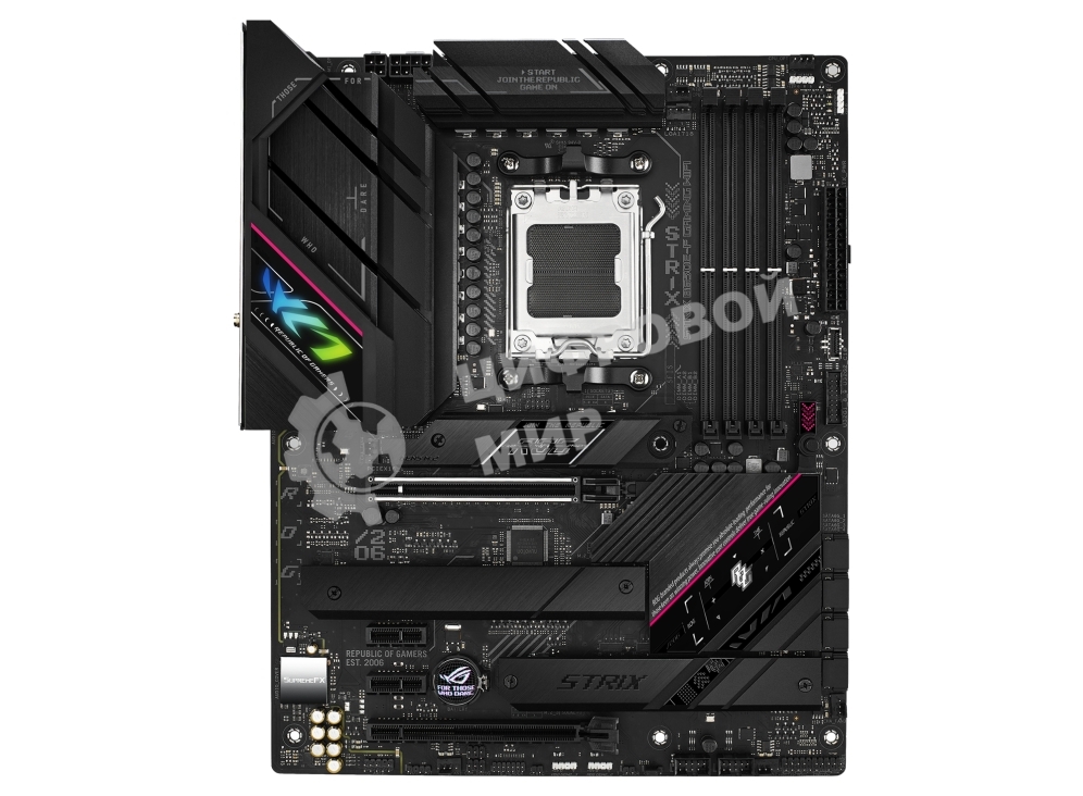 Материнская плата ASUS ROG STRIX B650E-F GAMING WIFI, AM5, AMD B650, 4xDDR5, 4xSATA, 3xM.2, 1xPCI-E 5.0 x16, 1xPCI-E 4.0 x4, 2xPCI-E x1, 1xHDMI, 1xDP, 1x 2.5Gb LAN, 4xUSB-A 2.0, 4xUSB-A 3.2 Gen 1, 2xUSB-A 3.2 Gen 2, 1xUSB-C 3.2 Gen 2, 1xUSB-C 3.2 Gen 2x2,
