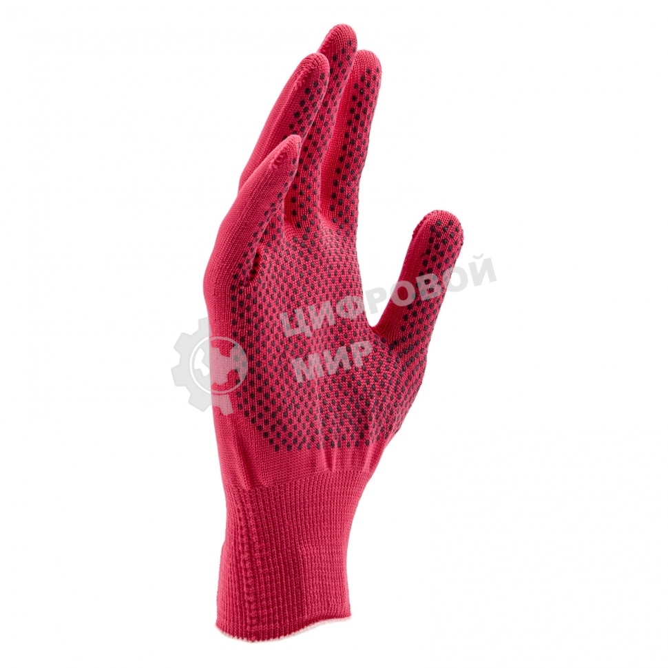 Перчатки из синтетической нити, ПВХ точка, 13 класс, 