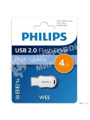 Флешка USB 4Gb PHILIPS WEE 2.0 8Gb, USB 2.0