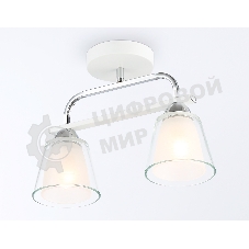 Светильник Ambrella light TR303229/2 WH/CH/CL/FR белый/хром/прозрачный/белый матовый E27*2 max 60W 340*120*250
