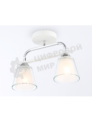Светильник Ambrella light TR303229/2 WH/CH/CL/FR белый/хром/прозрачный/белый матовый E27*2 max 60W 340*120*250