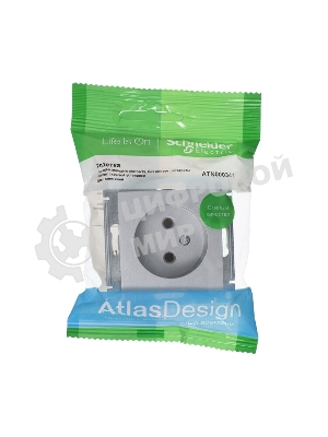 Механизм розетки 1-м СП AtlasDesign без заземл. 16А алюм. SchE ATN000341