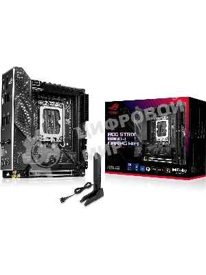 Материнская плата ASUS ROG STRIX B860-I GAMING WIFI, LGA1851, Intel B860, 2xDDR5, 4xSATA, 2xM.2, 1xPCIe 5.0 x16, DisplayPort, HDMI, USB Type-C, 1x2.5Gb LAN, Thunderbolt, 2x3.5 мм, 7.1, mini-ITX