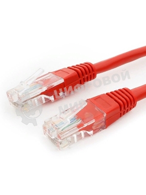 Патч-корд UTP Cablexpert cat.5e, 0.25м, литой, многожильный, красный