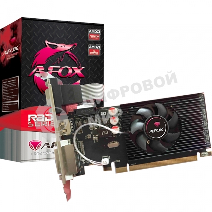 Видеокарта AFOX R5 230 2Gb DDR3 64Bit, LP Single Fan AFR5230-2048D3L5