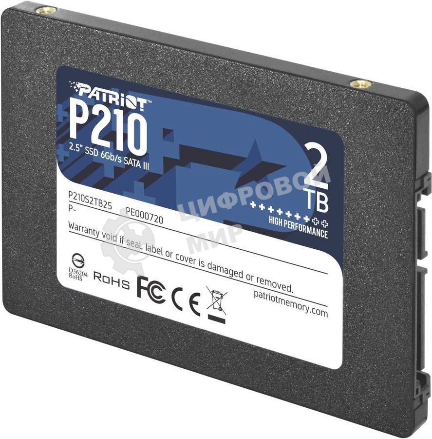 Накопитель SSD Patriot P210, 2Tb, SATA III, 2.5