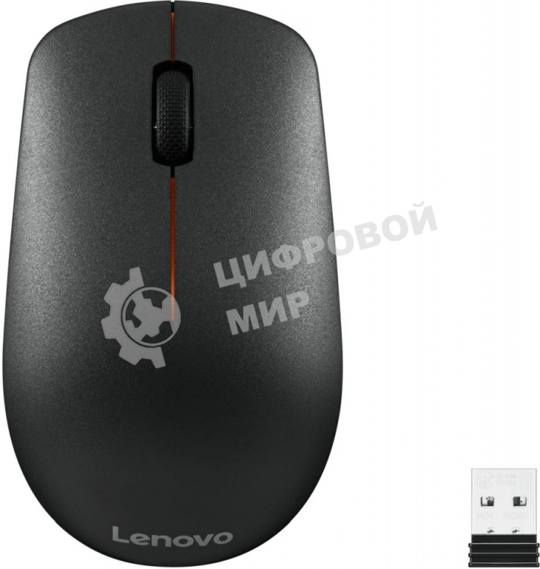 Мышь беспроводная Lenovo 400 черный, 1200 dpi, радиоканал, USB, кнопки - 3