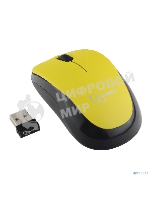 Мышь беспроводная Gembird MUSW-360-LM желтый, 1000 dpi, радиоканал, USB, кнопки - 3