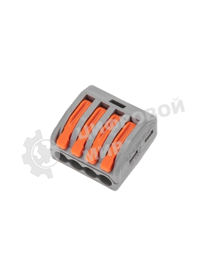 Универсальная клемма Rexant СМК 222-414, 4-проводная серый 0,08-2,5/4 мм² (блистер 5 шт/уп)