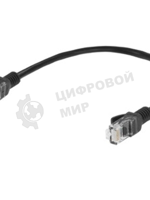 Патч-корд медный UTP Cablexpert PP10-0.25M/BK cat.5e, 0.25м, литой, многожильный, черный