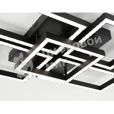 Потолочный светодиодный светильник Ambrella light FA1012/4+1 BK черный 90W 3000K-6400K 710*490*95 (ПДУ ИК)